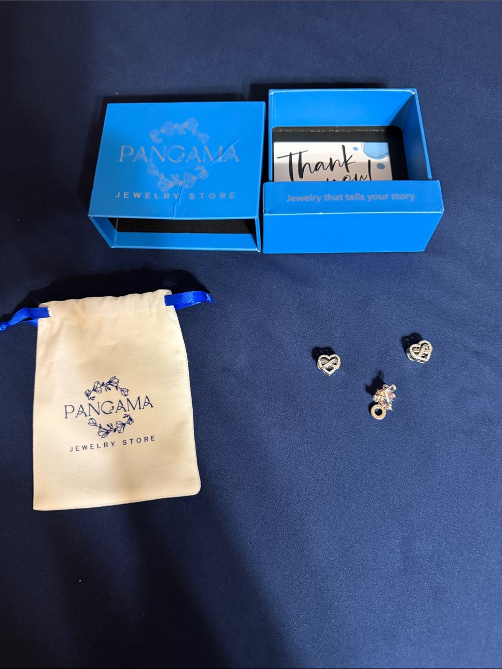 Silver Heart charms for pandora bracelet and cat with Charm - Silver